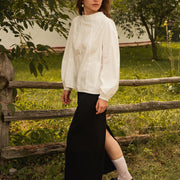 Спідниця міді з джерсі та букле