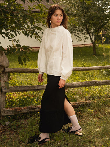 Спідниця міді з джерсі та букле