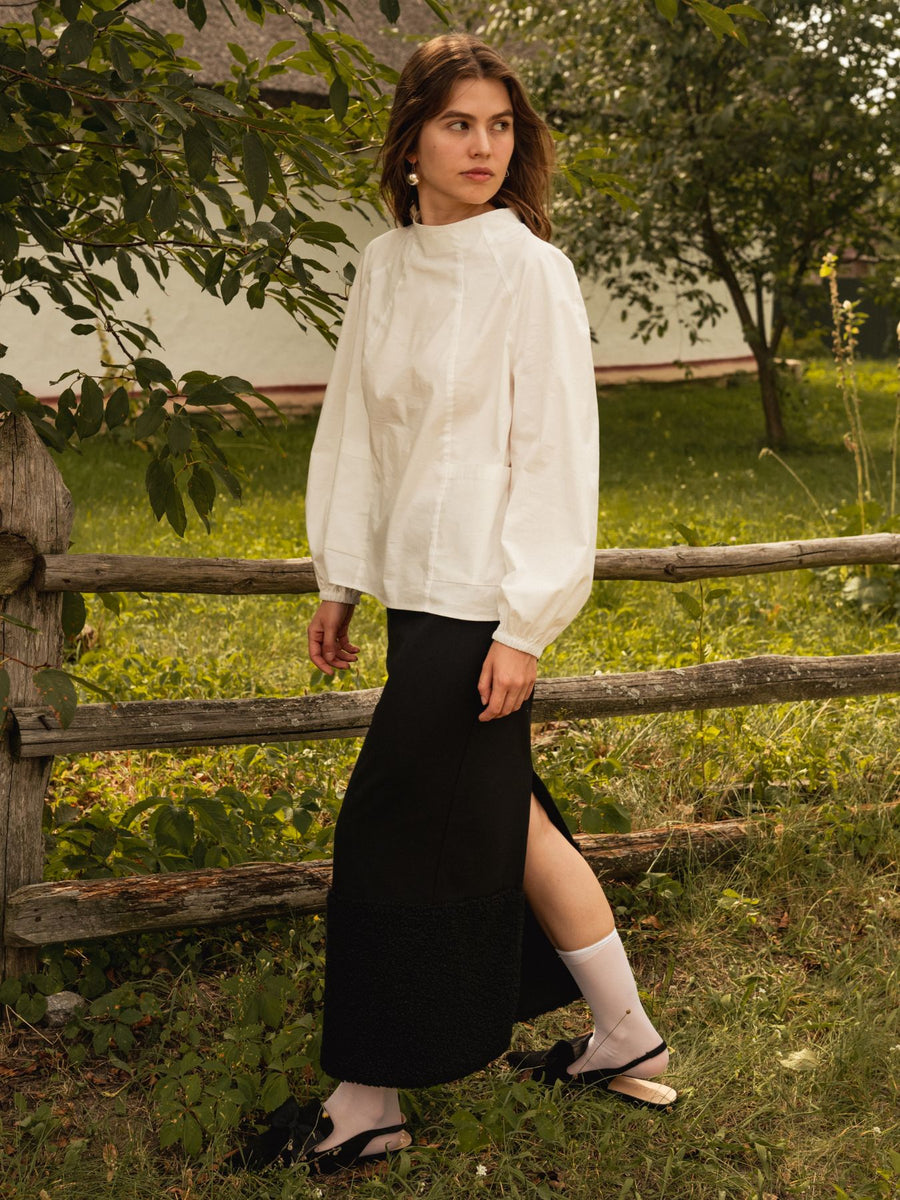 Cорочка  під горло з накладними кишенями