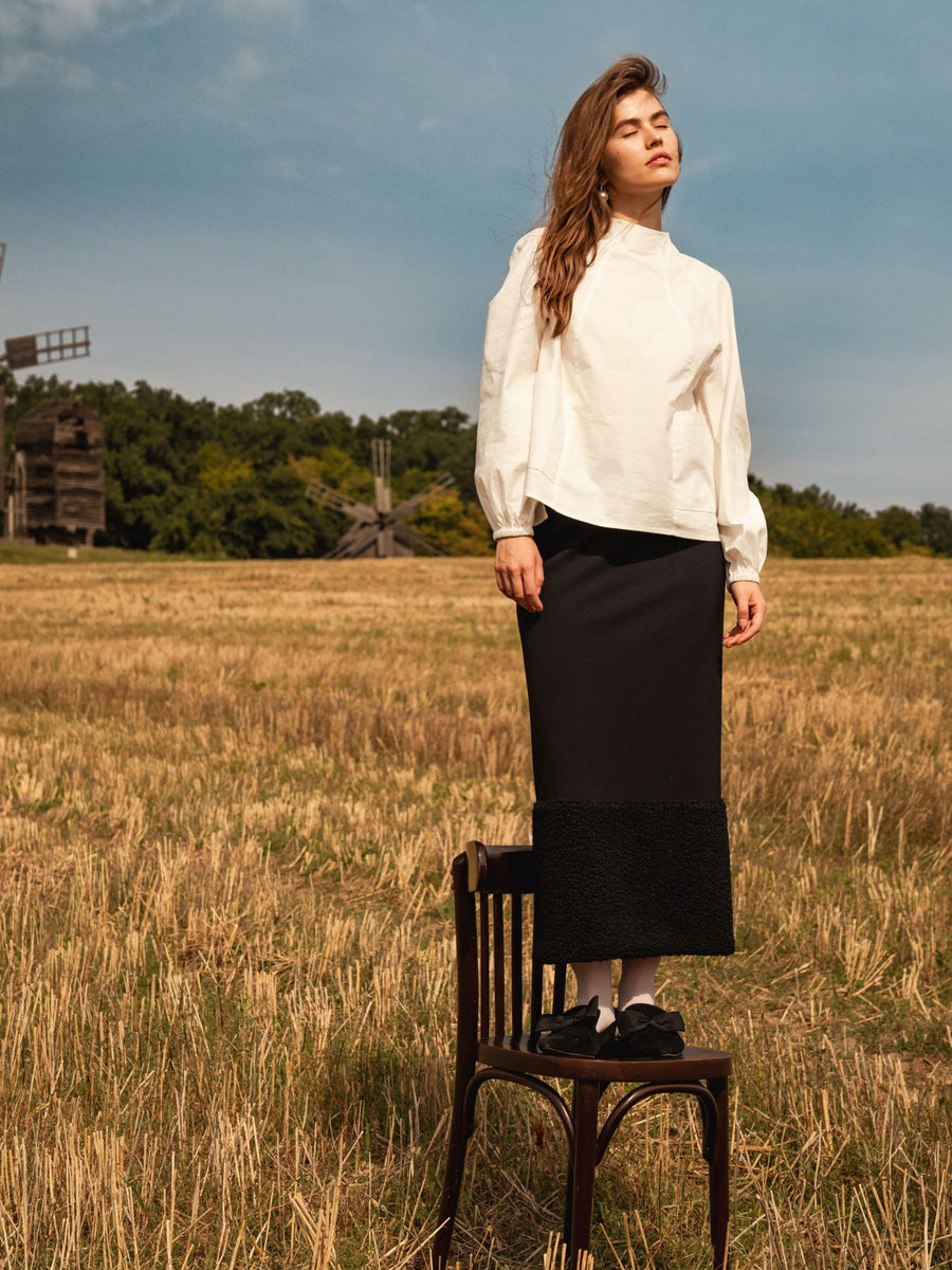 Cорочка  під горло з накладними кишенями