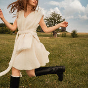 Жилет з V-подібний вирізом молочний