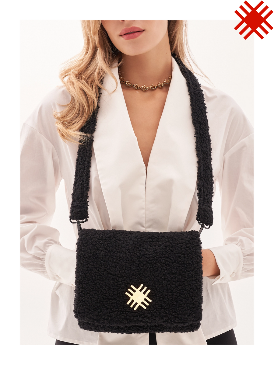 Сумка-муфта з букле